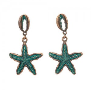 Vintage Starfish Design Unique Retro Fashion Ocean Jewelry Series Women Costume Earrings