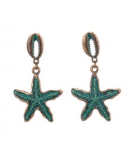 Vintage Starfish Design Unique Retro Fashion Ocean Jewelry Series Women Costume Earrings