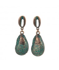 Vintage Sea Mussel Design Unique Retro Fashion Ocean Jewelry Series Women Costume Earrings