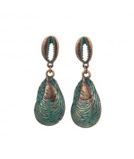 Vintage Sea Mussel Design Unique Retro Fashion Ocean Jewelry Series Women Costume Earrings