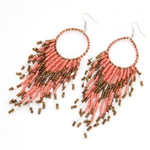 Bohemian Beads String Fashion Earrings - Pink