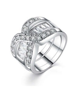 Fashionable Wide Version Infinity Symbol Design Women Wholesale Statement Ring