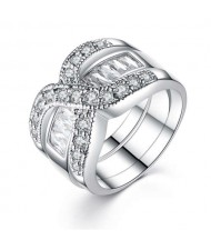 Fashionable Wide Version Infinity Symbol Design Women Wholesale Statement Ring