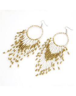 Bohemian Beads String Fashion Earrings - White