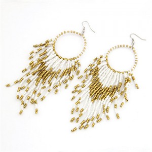 Bohemian Beads String Fashion Earrings - White