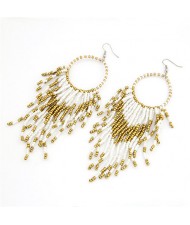Bohemian Beads String Fashion Earrings - White