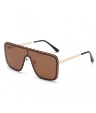 3 Colors Available European and American Fashion One-piece Square Large-frame KOL Street Shooting Choice Sunglasses