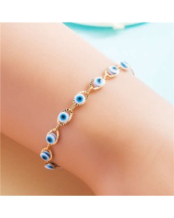 U.S. Fashion Eyes Design Resin Beads Wholesale Bracelet - Blue