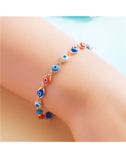 U.S. Fashion Eyes Design Resin Beads Wholesale Bracelet - Multicolor