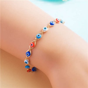 U.S. Fashion Eyes Design Resin Beads Wholesale Bracelet - Multicolor