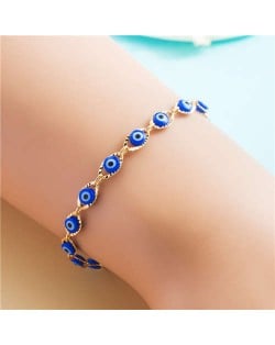 U.S. Fashion Eyes Design Resin Beads Wholesale Bracelet - Royal Blue