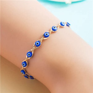 U.S. Fashion Eyes Design Resin Beads Wholesale Bracelet - Royal Blue