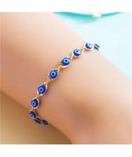 U.S. Fashion Eyes Design Resin Beads Wholesale Bracelet - Royal Blue