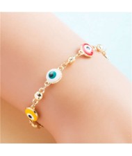 Popular Eyes Design Colorful Beads Charm Women Wholesale Bracelet - Round