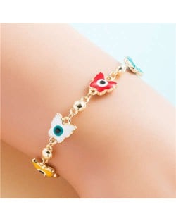 Popular Eyes Design Colorful Beads Charm Women Wholesale Bracelet - Butterfly