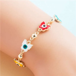 Popular Eyes Design Colorful Beads Charm Women Wholesale Bracelet - Butterfly