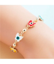 Popular Eyes Design Colorful Beads Charm Women Wholesale Bracelet - Butterfly