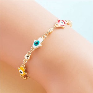 Popular Eyes Design Colorful Beads Charm Women Wholesale Bracelet - Hand