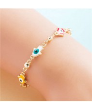 Popular Eyes Design Colorful Beads Charm Women Wholesale Bracelet - Hand