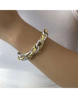 Two Tone Design Patchwork Fashion Punk Wholesale Bracelet