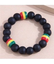 Popular Ethnic Style Simple Wooden Beads Wholesale Costume Bracelet - Black