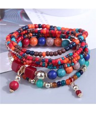 U.S. Fashion Bohemian Style Multilayer Beads Women Wholesale Bracelet - Multicolor