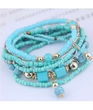 U.S. Fashion Bohemian Style Multilayer Beads Women Wholesale Bracelet - Green