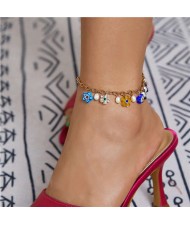 Ethnic Style Colorful Flowers Pendant Popular Women Wholesale Anklet
