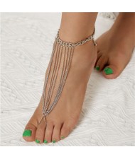 Alloy Chain Link Design Vintage Beach Women Wholesale Anklet - Silver