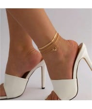 Little Dolphin Pendant Women Multilayer Alloy Wholesale Anklet - Golden