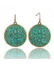 European and American Design Bohemian Fashion Unique Engraving Vintage Style Wholesale Women Earrings - Golden