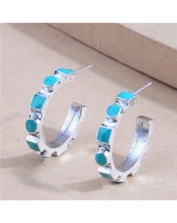 Minimalist Design Contrast Color Circular Design Wholesale Women Stud Earrings