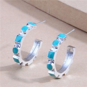 Minimalist Design Contrast Color Circular Design Wholesale Women Stud Earrings