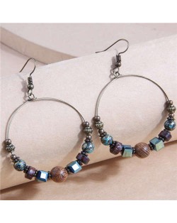 U.S. High Fashion Folk Style Big Hoop Exaggerated Wholesale Women Costume Earrings