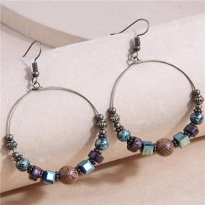 U.S. High Fashion Folk Style Big Hoop Exaggerated Wholesale Women Costume Earrings