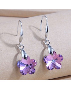 Fashionable Minimalist Design Crystal Purple Plum Temperament Women Wholesale Earrings