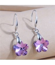 Fashionable Minimalist Design Crystal Purple Plum Temperament Women Wholesale Earrings