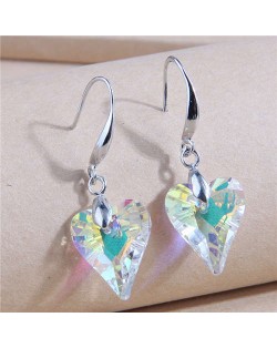 U.S. Fashionable Minimalist Design Crystal Heart Temperament Women Wholesale Earrings