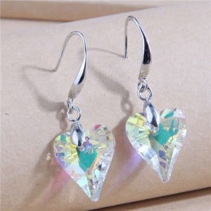 U.S. Fashionable Minimalist Design Crystal Heart Temperament Women Wholesale Earrings