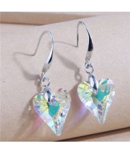 U.S. Fashionable Minimalist Design Crystal Heart Temperament Women Wholesale Earrings