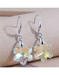 Fashionable Minimalist Design Crystal Snowflake Temperament Women Wholesale Earrings