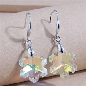 Fashionable Minimalist Design Crystal Snowflake Temperament Women Wholesale Earrings