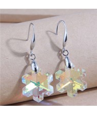 Fashionable Minimalist Design Crystal Snowflake Temperament Women Wholesale Earrings