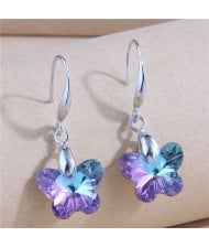 U.S. Fashionable Minimalist Design Crystal Purple Butterfly Temperament Women Wholesale Earrings