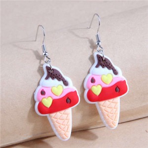 Korean Fashion Minimalist Style Ice Cream Sweet Silica Gel High Fashion Women Wholesale Earrings