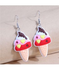 Korean Fashion Minimalist Style Ice Cream Sweet Silica Gel High Fashion Women Wholesale Earrings