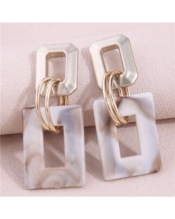 European and American High Fashion Minimalist Geometric Squares Women Temperament Wholesale Costume Earrings