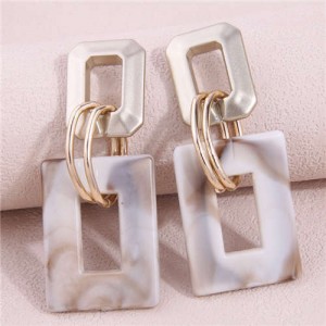 European and American High Fashion Minimalist Geometric Squares Women Temperament Wholesale Costume Earrings