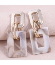 European and American High Fashion Minimalist Geometric Squares Women Temperament Wholesale Costume Earrings