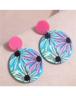 U.S. KOL Choice Street Shooting Abstract Flower Bold Style Women Wholesale Dangle Earrings